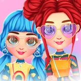 Best Friends Get Into Rainbow Fashion